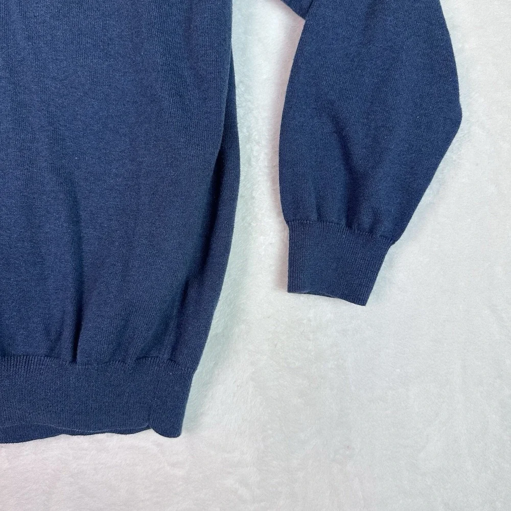 Jos A Bank Mens 1/4 Zip Size XL Blue Pima Cotton Sweater EUC